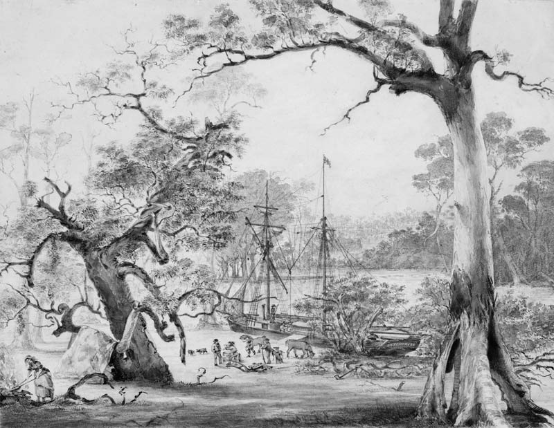 Mary on banks of Yarra River