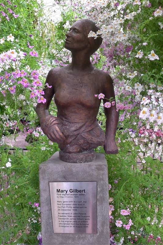Statue of Mary Gilbert in the Conservatory